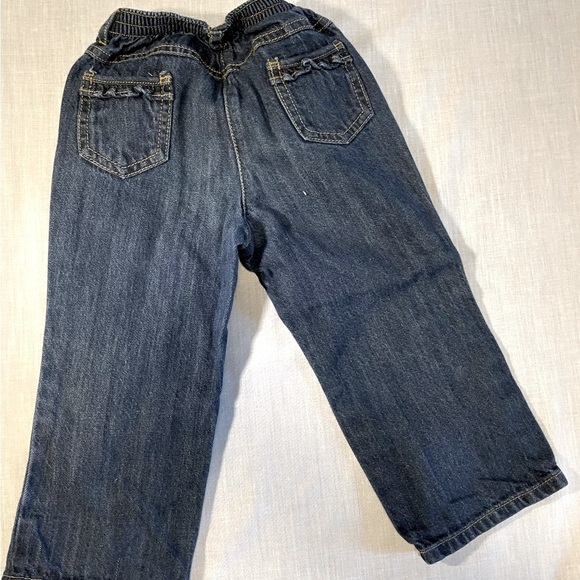 GYMBOREE Panda dark blue jeans with panda on front leg. Size 12-18 months. - Picture 2 of 7